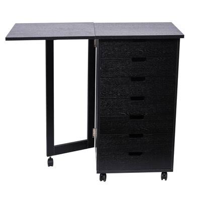 7 Drawer Wood Filing Cabinet with Desk N223