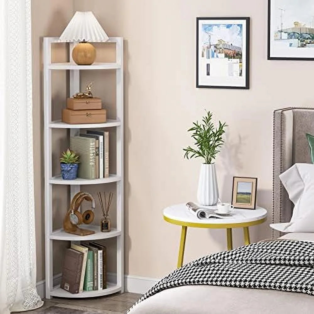 6 Tier 70.9 Inch Tall Corner Bookshelf Q3268